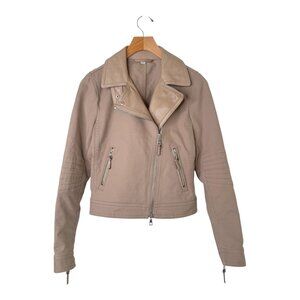 Coach Leather Trim Motorcycle Jacket